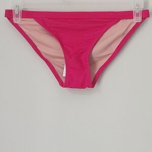 New J.Crew Ribbed-Trim Hipster Full-Coverage Bikini Bottom in Pink Size Small